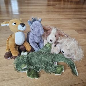 GANZ Webkinz Lot Of 5- Gecko, Deer, Horse, Dogs No Code